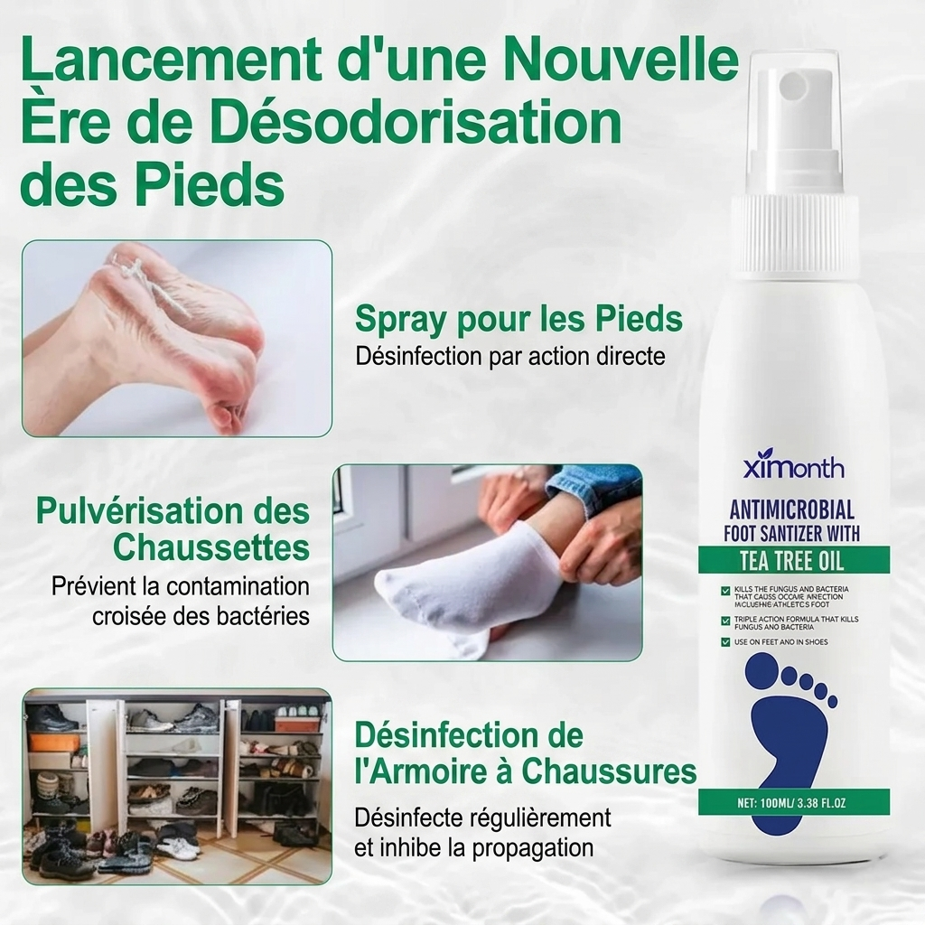 Spray Assainissant Anti-Odeurs & Anti-Fongique aux Huiles Essentielles d'Arbre à Thé (100ml)