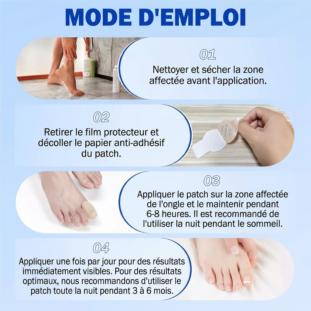 Patchs réparateurs pour ongles mycosés