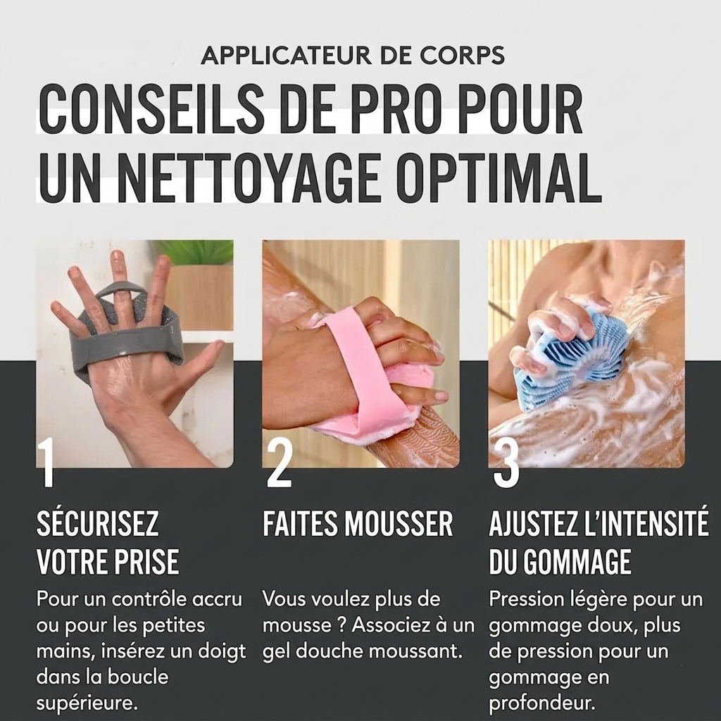 BROSSE CORPORELLE EN SILICONE ANTIMICROBIEN