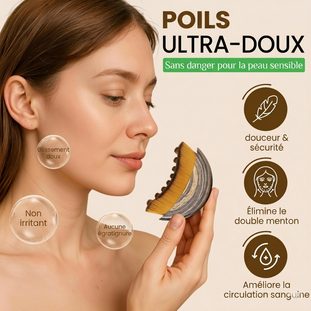 Brosse de Massage Lymphatique Visage — Sculptez, Dégonflez et Illuminez Votre Teint Naturellement
