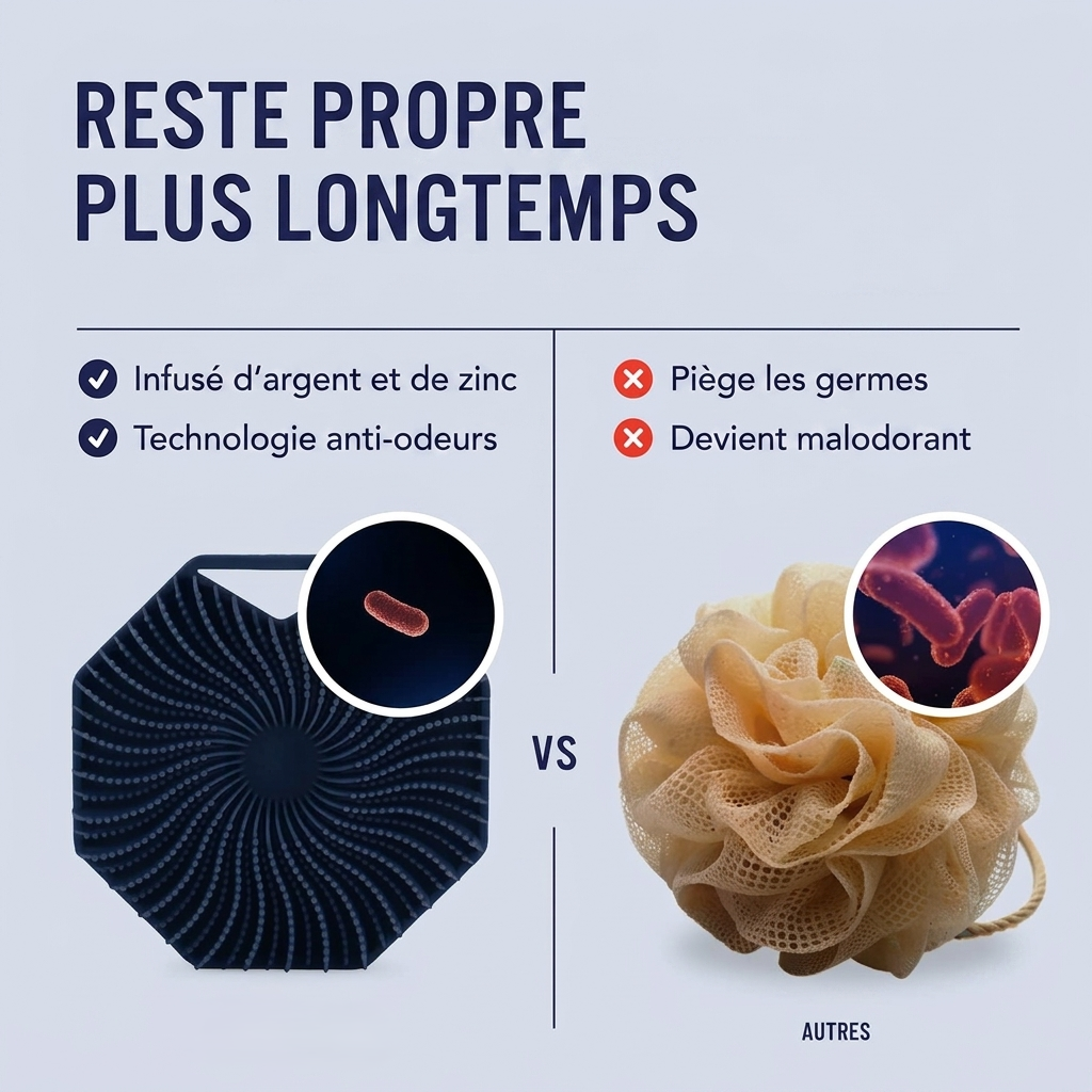 BROSSE CORPORELLE EN SILICONE ANTIMICROBIEN
