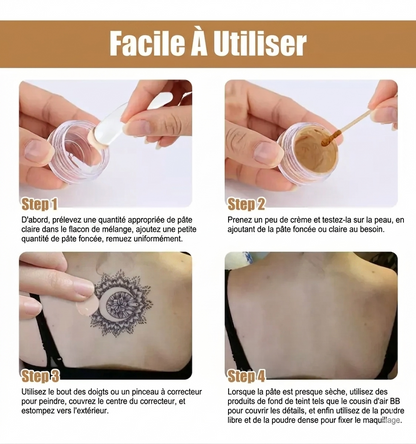 Kit Correcteur de Teint Haute Couvrance – Waterproof & Sur-Mesure Masquez tatouages