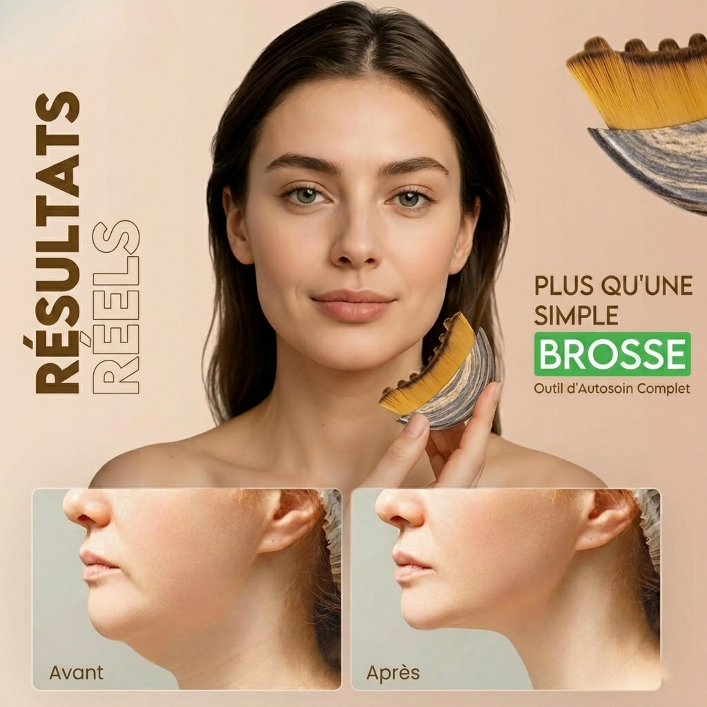 Brosse de Massage Lymphatique Visage — Sculptez, Dégonflez et Illuminez Votre Teint Naturellement