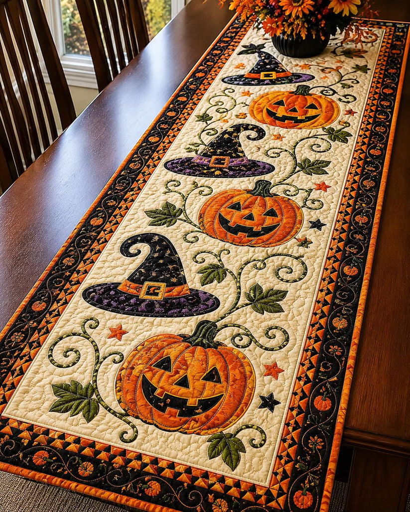 ⏰Last day Promotion 🔥-🍂 Autumn Spell Quilted Table Runner Adds Cozy Fall Charm to Your Dining Space 🎃