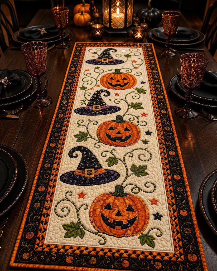 ⏰Last day Promotion 🔥-🍂 Autumn Spell Quilted Table Runner Adds Cozy Fall Charm to Your Dining Space 🎃