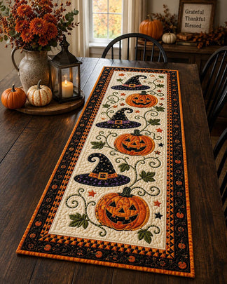 ⏰Last day Promotion 🔥-🍂 Autumn Spell Quilted Table Runner Adds Cozy Fall Charm to Your Dining Space 🎃