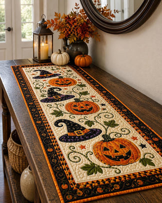 ⏰Last day Promotion 🔥-🍂 Autumn Spell Quilted Table Runner Adds Cozy Fall Charm to Your Dining Space 🎃