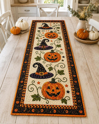 ⏰Last day Promotion 🔥-🍂 Autumn Spell Quilted Table Runner Adds Cozy Fall Charm to Your Dining Space 🎃