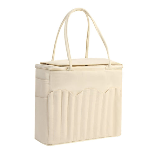 Large Canvas Yarn Storage Bag with Needle Pockets and Handle Crochet Knitting Accessories Birthday Gift for Craft Lovers