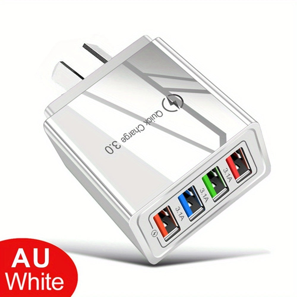 ⏰Last day Promotion 🔥-⚡ AI-GaN 4-Port Fast Charger – Quick Charge 3.0 Smart Power Hub for Multi-Device Charging🔋