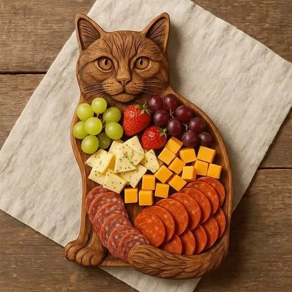 Highland Cow Wooden Charcuterie Board,Wooden Cow Food Platter for Snack