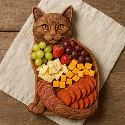 Highland Cow Wooden Charcuterie Board,Wooden Cow Food Platter for Snack