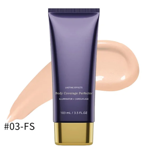Maquillage corporel imperméable, léger et parfaitement sans défauts.