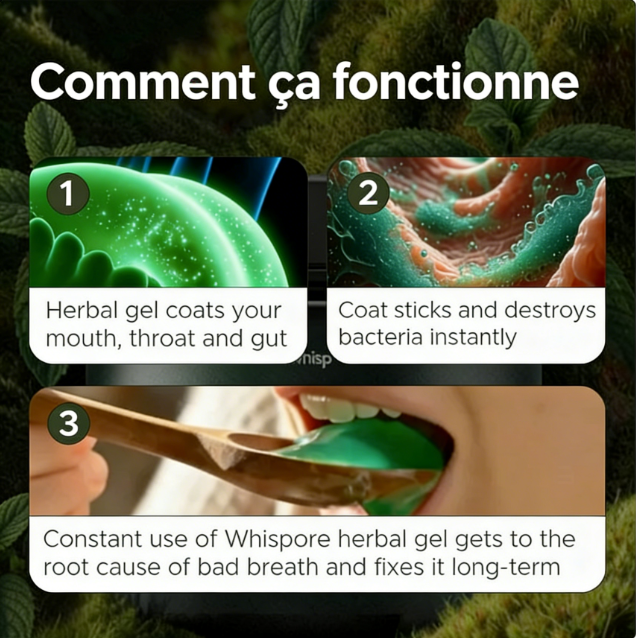 Complément alimentaire à base de plantes pour gel contre l'halitose
