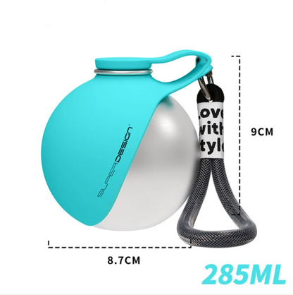 Bouteilles d'eau pliables en silicone et en acier inoxydable pour animaux de compagnie