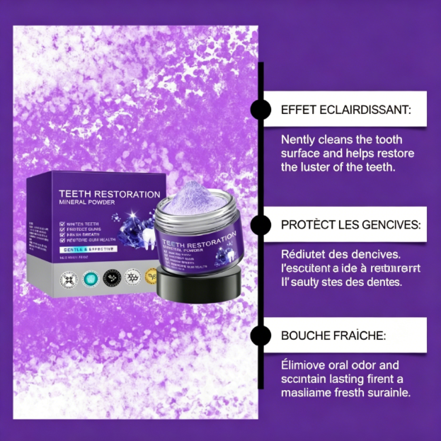 Poudre Blanchissante pour les Dents – Violet