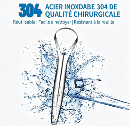 Gratte-langue en acier inoxydable