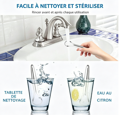 Gratte-langue en acier inoxydable