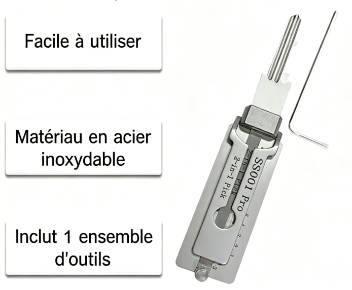Décodeur de clé passe-partout en acier inoxydable – Détails du produit
