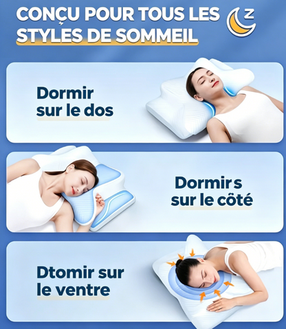 Oreiller en mousse à mémoire de forme à rebond lent, en forme de papillon