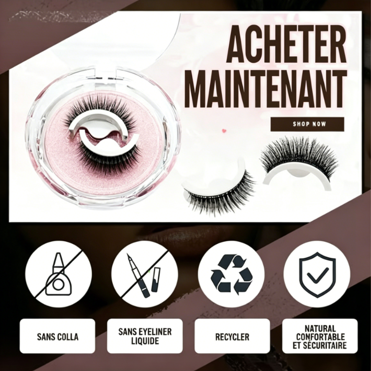 Cils auto-adhésifs réutilisables – Regard glamour en un instant