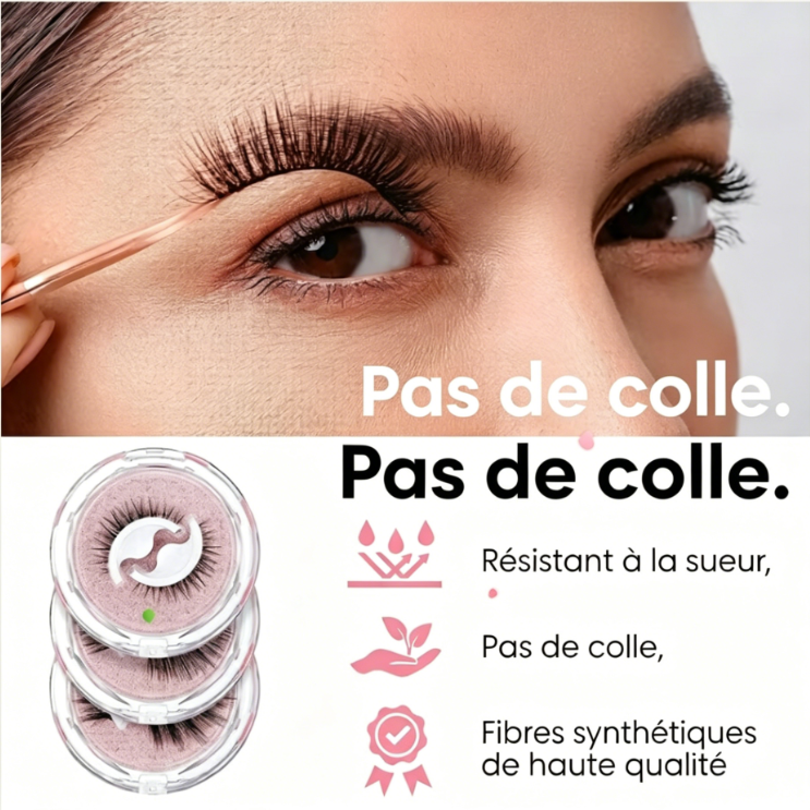 Cils auto-adhésifs réutilisables – Regard glamour en un instant
