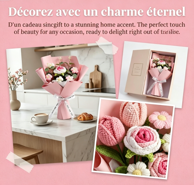 Bouquet au crochet fait main – Édition spéciale Fête des Mères