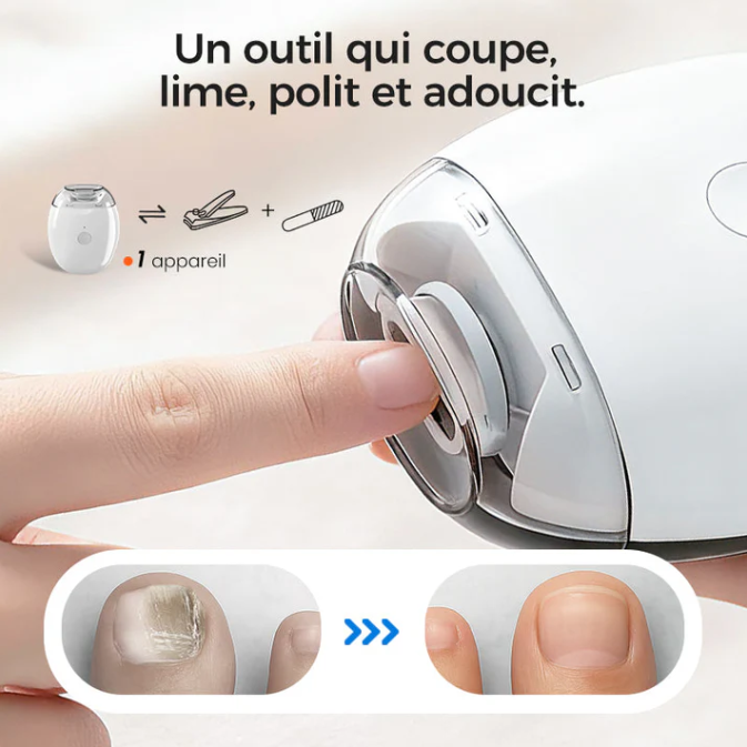 Ponceuse à Ongles Auto - 3 Vitesses Réglables & LED Intégrée, Soin Précis et Professionnel à Domicile