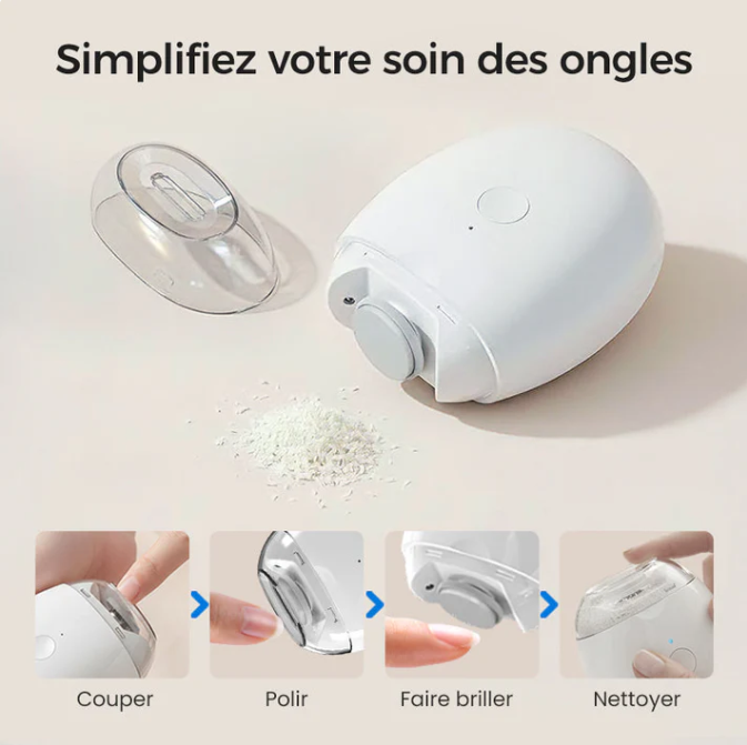 Ponceuse à Ongles Auto - 3 Vitesses Réglables & LED Intégrée, Soin Précis et Professionnel à Domicile