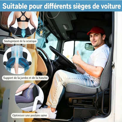 Coussin de siège antidérapant en mousse à mémoire de forme