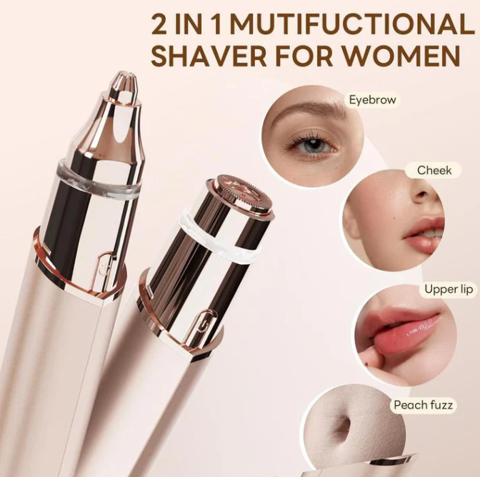 Épilateur Facial 2-en-1 : Épilation et Mise en Forme des Sourcils
