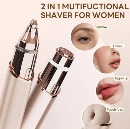 Épilateur Facial 2-en-1 : Épilation et Mise en Forme des Sourcils
