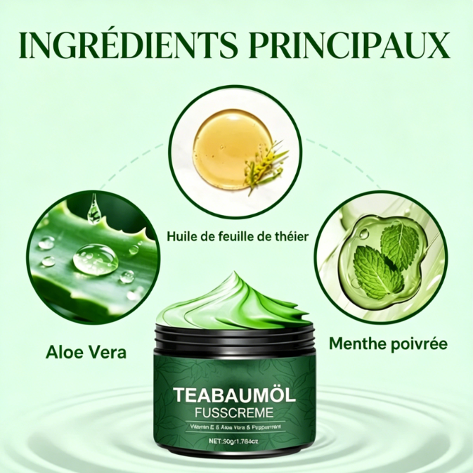 Crème apaisante pour les pieds à l'Aloe Vera et à l'huile d'arbre à thé