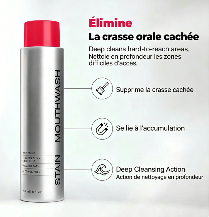 Bain de bouche blanchissant et détachant avancé