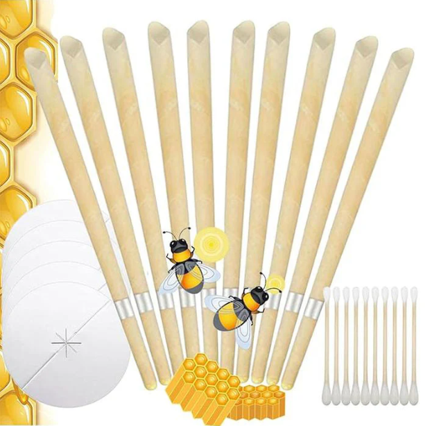 Bougies auriculaires évasées en cire d'abeille