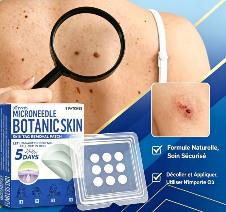 Patch hydrocolloïde à micro-aiguilles 2-en-1 pour l'élimination des grains de beauté en relief, de l'acné, des verrues planes et des acrochordons.