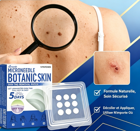 Patch hydrocolloïde à micro-aiguilles 2-en-1 pour l'élimination des grains de beauté en relief, de l'acné, des verrues planes et des acrochordons.