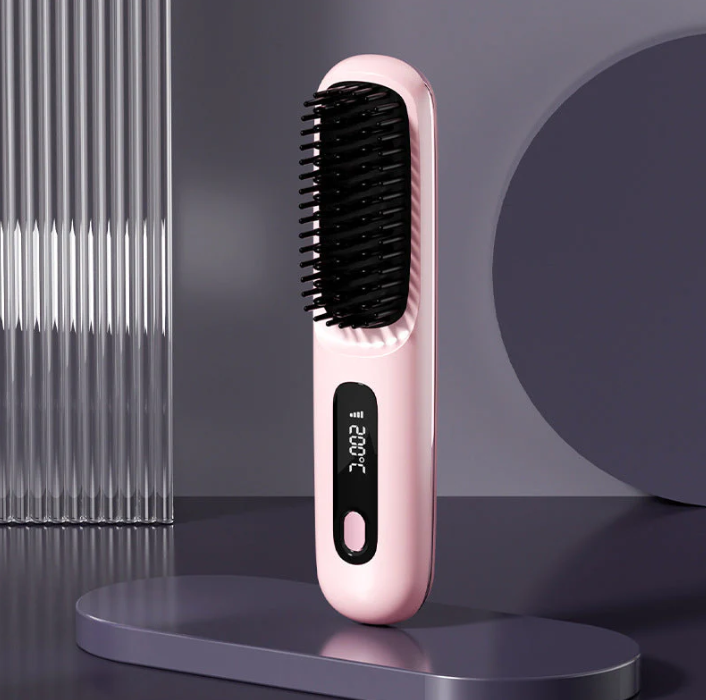 Peigne lisseur chauffant sans fil en céramique