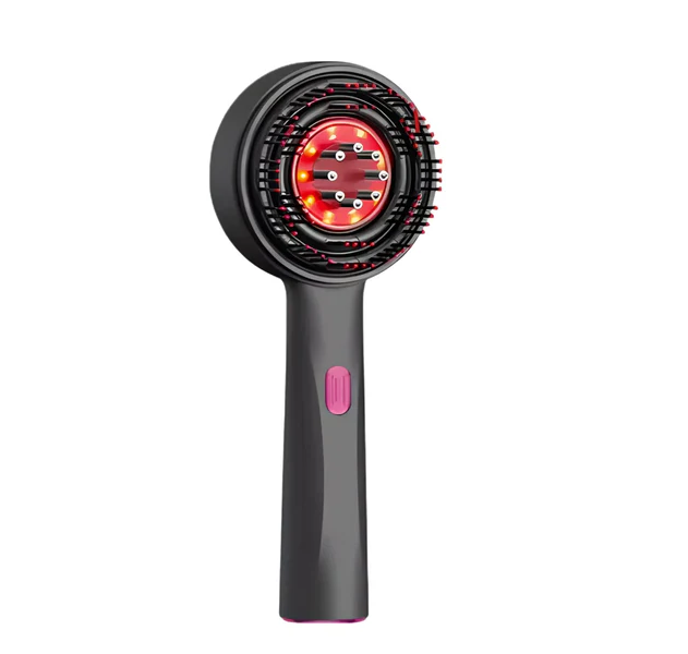 Brosse de massage du cuir chevelu à lumière rouge