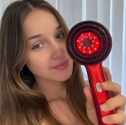 Brosse de massage du cuir chevelu à lumière rouge
