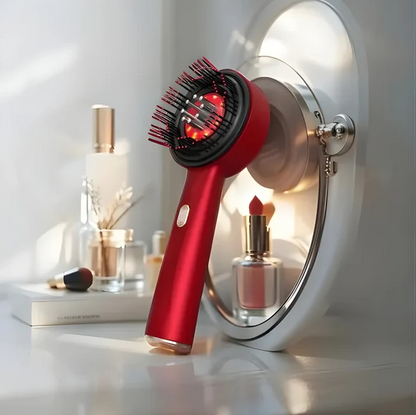 Brosse de massage du cuir chevelu à lumière rouge