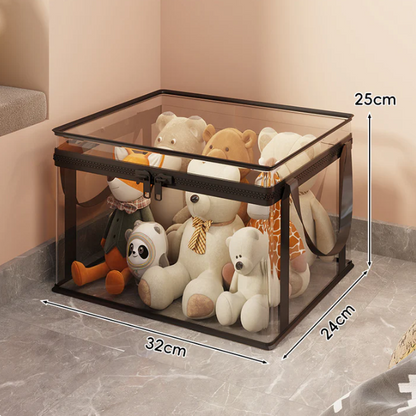 Bacs de rangement en PVC transparent avec poignées – pour livres, jouets, médias et organisation