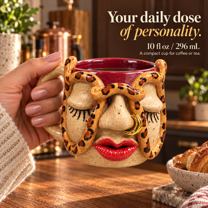 Mood & Muse –  Handcrafted Whimsical Face Ceramic Mug Collection