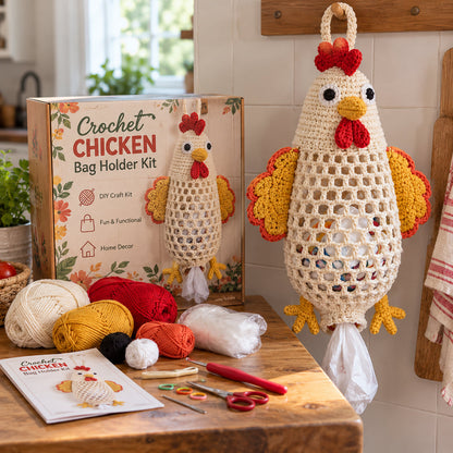 ⏰Last day Promotion 🔥-Crochet Animal Bag Holder DIY Kit – Cute & Functional Hanging Storage Craft Kit