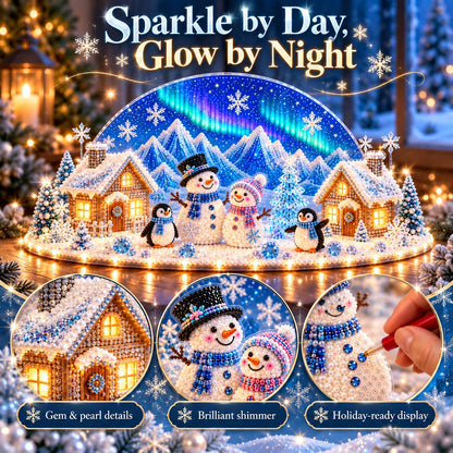 Winter Wonder DIY Decor Kit, Light-Up 3D Christmas Village Gem Art☃️🏠