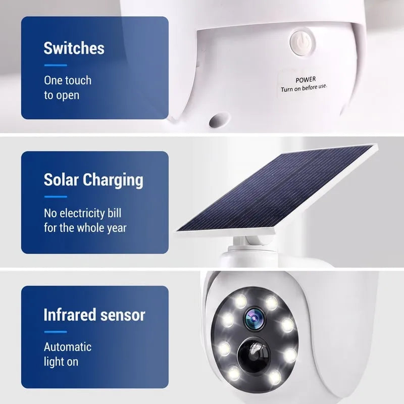 ✨ Last day Promotion ⏰Solar-Powered Simulated Surveillance Camera Street Light