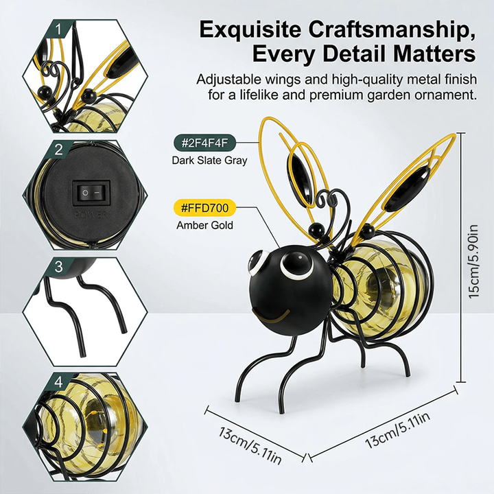 🎁Last day Promotion 🔥-🐝Outdoor Hanging Solar Bee Light for Charming Garden Glow & Whimsical Yard Decor ✨