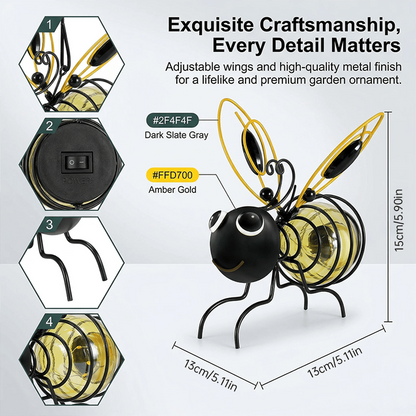 🎁Last day Promotion 🔥-🐝Outdoor Hanging Solar Bee Light for Charming Garden Glow & Whimsical Yard Decor ✨