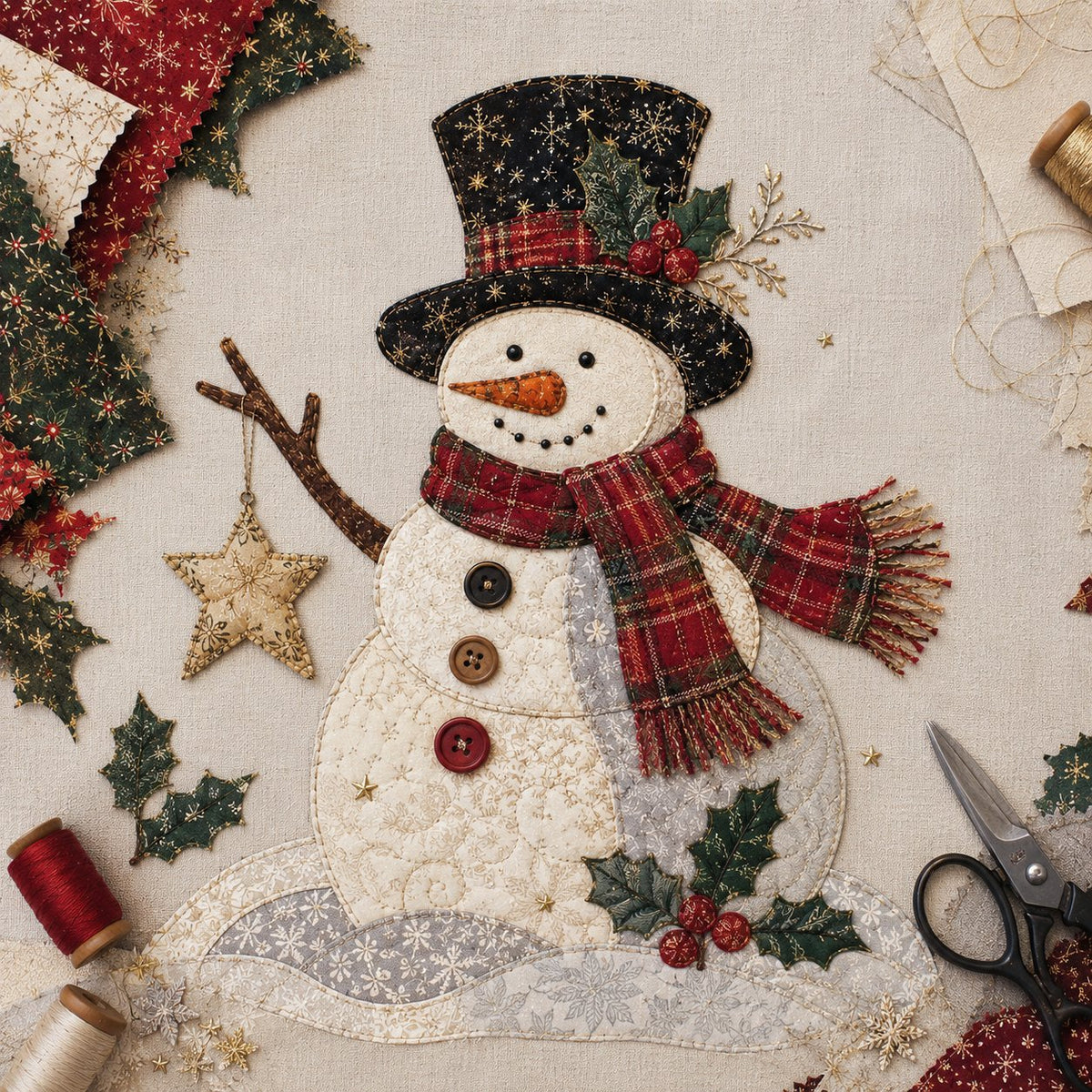 🔥 Holiday Celebration 50% OFF ✨-🎅Christmas Patchwork Fabric DIY Decor Kit for Fun Holiday Crafting & Festive Home Decor 🎄