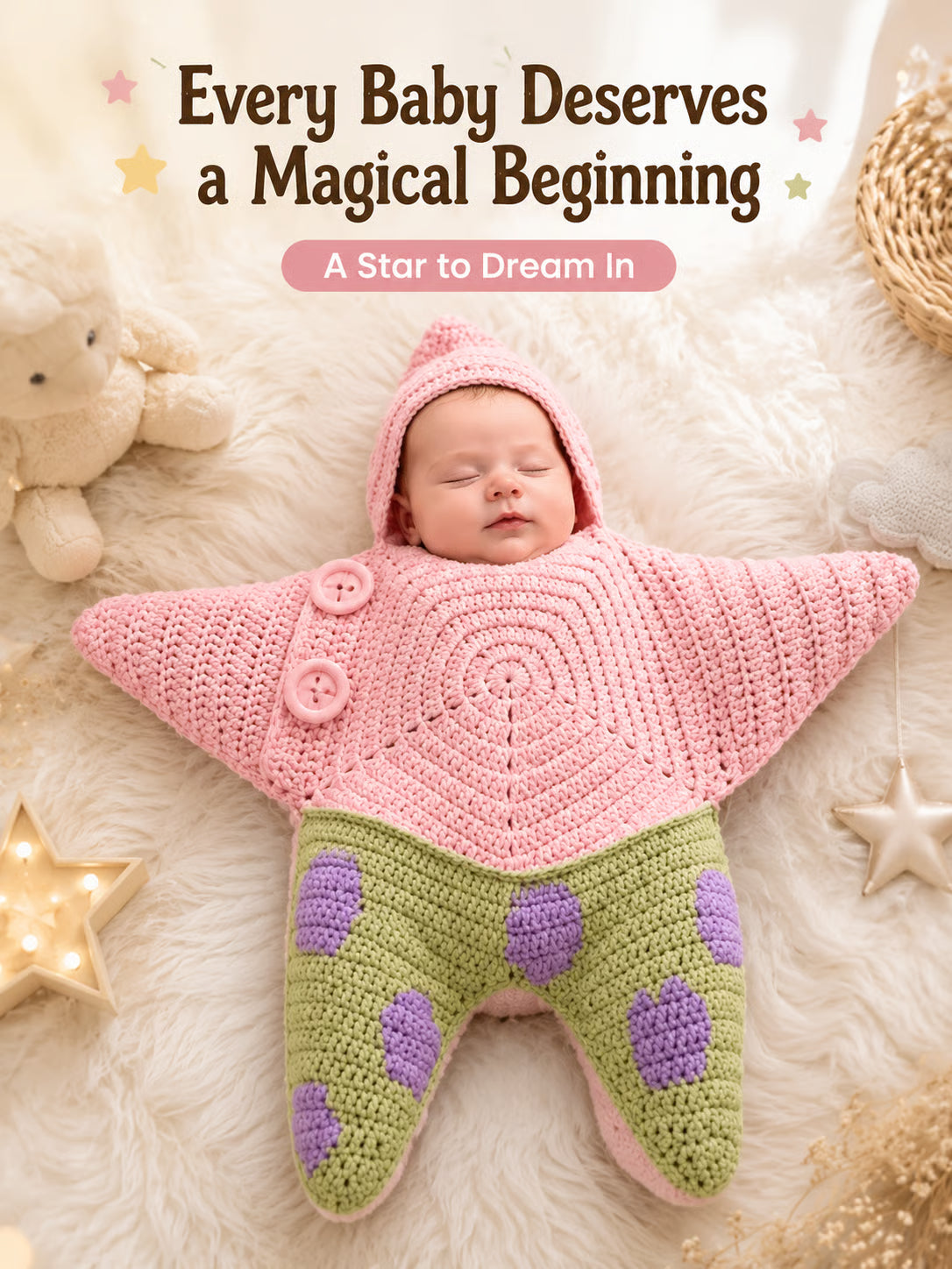 ⏰Last day Promotion 🔥-🐚 Starfish Baby Sleeping Bag — A Cozy Little Ocean Star ⭐